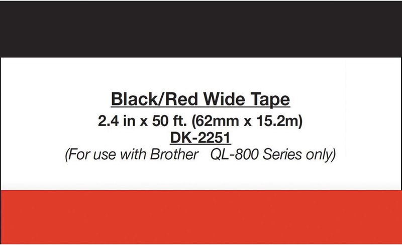 brother DK2251 Label Tape Roll, Continuous Length, 2-2/5-Inch W x 50 ft L, Multi - Image 3